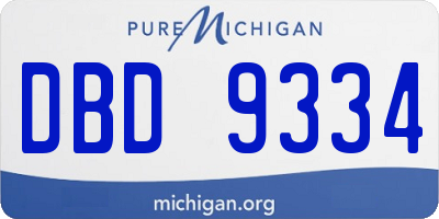 MI license plate DBD9334