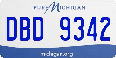 MI license plate DBD9342