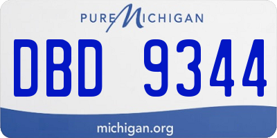MI license plate DBD9344