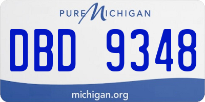 MI license plate DBD9348
