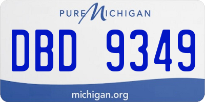 MI license plate DBD9349