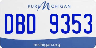 MI license plate DBD9353
