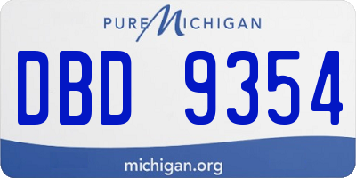 MI license plate DBD9354