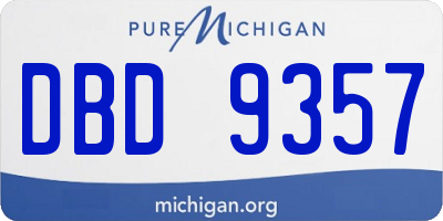 MI license plate DBD9357