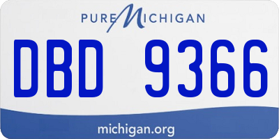 MI license plate DBD9366