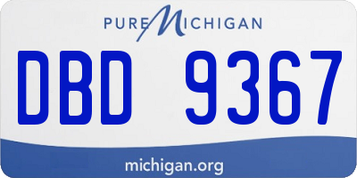 MI license plate DBD9367