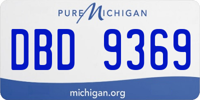 MI license plate DBD9369