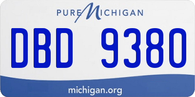 MI license plate DBD9380