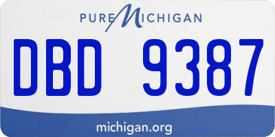 MI license plate DBD9387