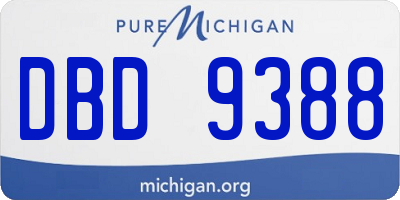 MI license plate DBD9388