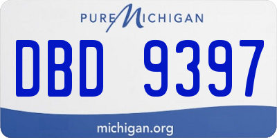 MI license plate DBD9397