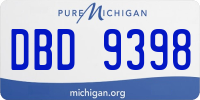 MI license plate DBD9398