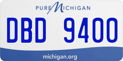 MI license plate DBD9400