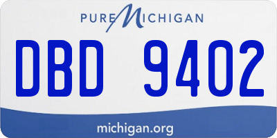 MI license plate DBD9402
