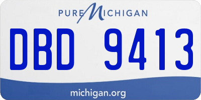 MI license plate DBD9413