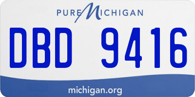 MI license plate DBD9416