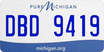 MI license plate DBD9419