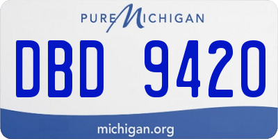 MI license plate DBD9420