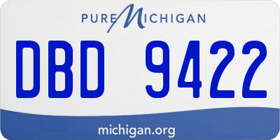 MI license plate DBD9422