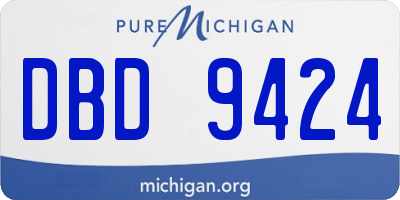 MI license plate DBD9424