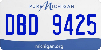 MI license plate DBD9425