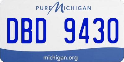 MI license plate DBD9430