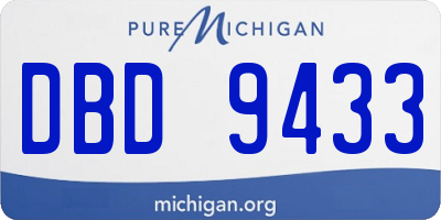 MI license plate DBD9433