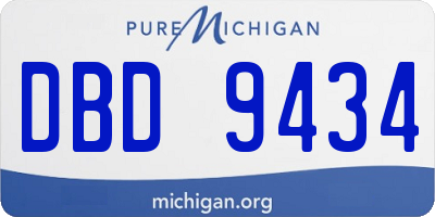 MI license plate DBD9434