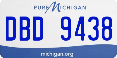 MI license plate DBD9438