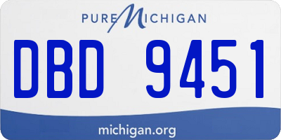 MI license plate DBD9451