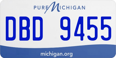 MI license plate DBD9455