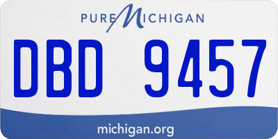 MI license plate DBD9457