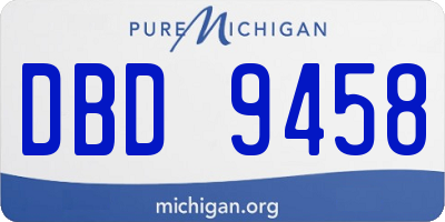 MI license plate DBD9458