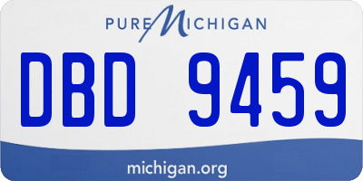 MI license plate DBD9459