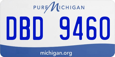 MI license plate DBD9460