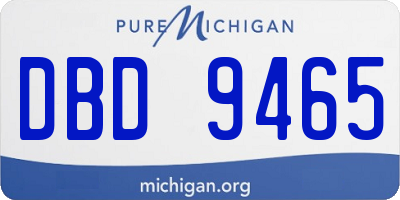 MI license plate DBD9465