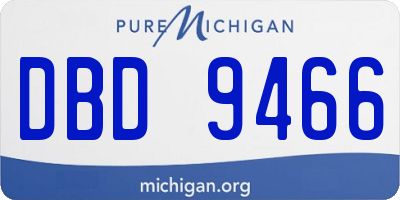 MI license plate DBD9466
