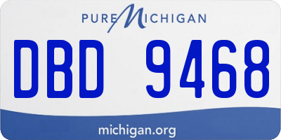 MI license plate DBD9468