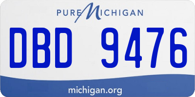 MI license plate DBD9476