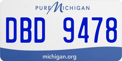 MI license plate DBD9478