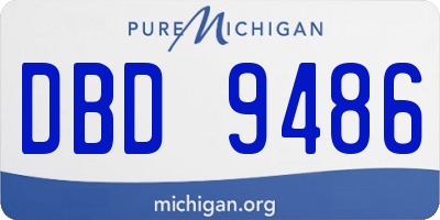 MI license plate DBD9486