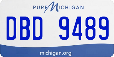 MI license plate DBD9489