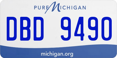 MI license plate DBD9490