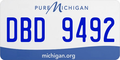 MI license plate DBD9492