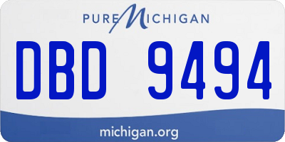 MI license plate DBD9494