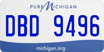 MI license plate DBD9496