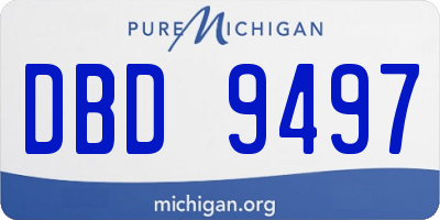 MI license plate DBD9497