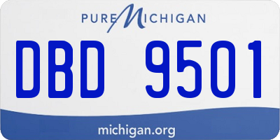 MI license plate DBD9501