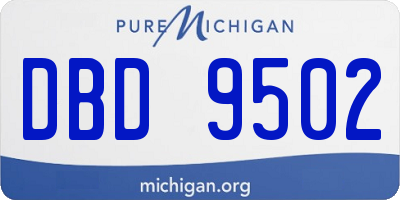 MI license plate DBD9502
