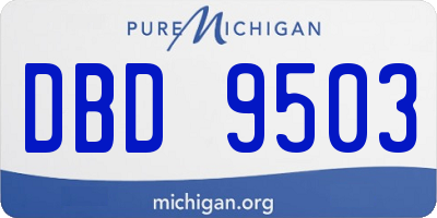 MI license plate DBD9503